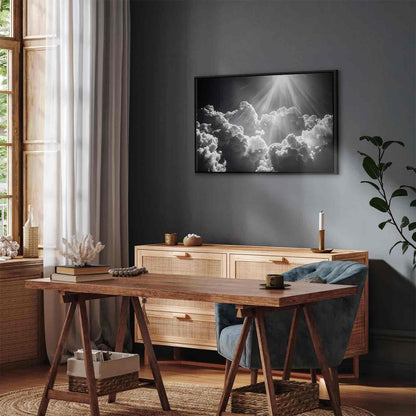 Leinwandbild - Hope in the Clouds: Inspiring Rays of the Sun – Awaken Emotions