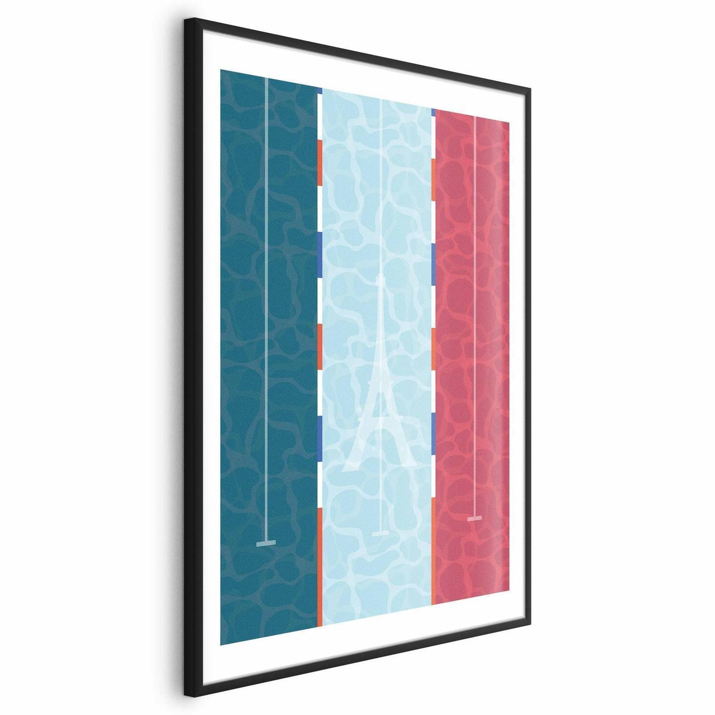 Poster - Illustration of a Pool Against the French Flag Artgeist