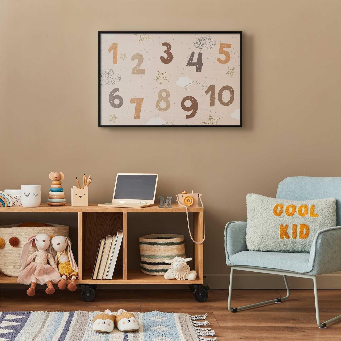 Poster - Numbers with Falling Snow Artgeist