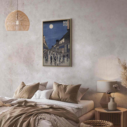 Leinwandbild - Utagawa Hiroshige – Night time view of Saruwaka Street