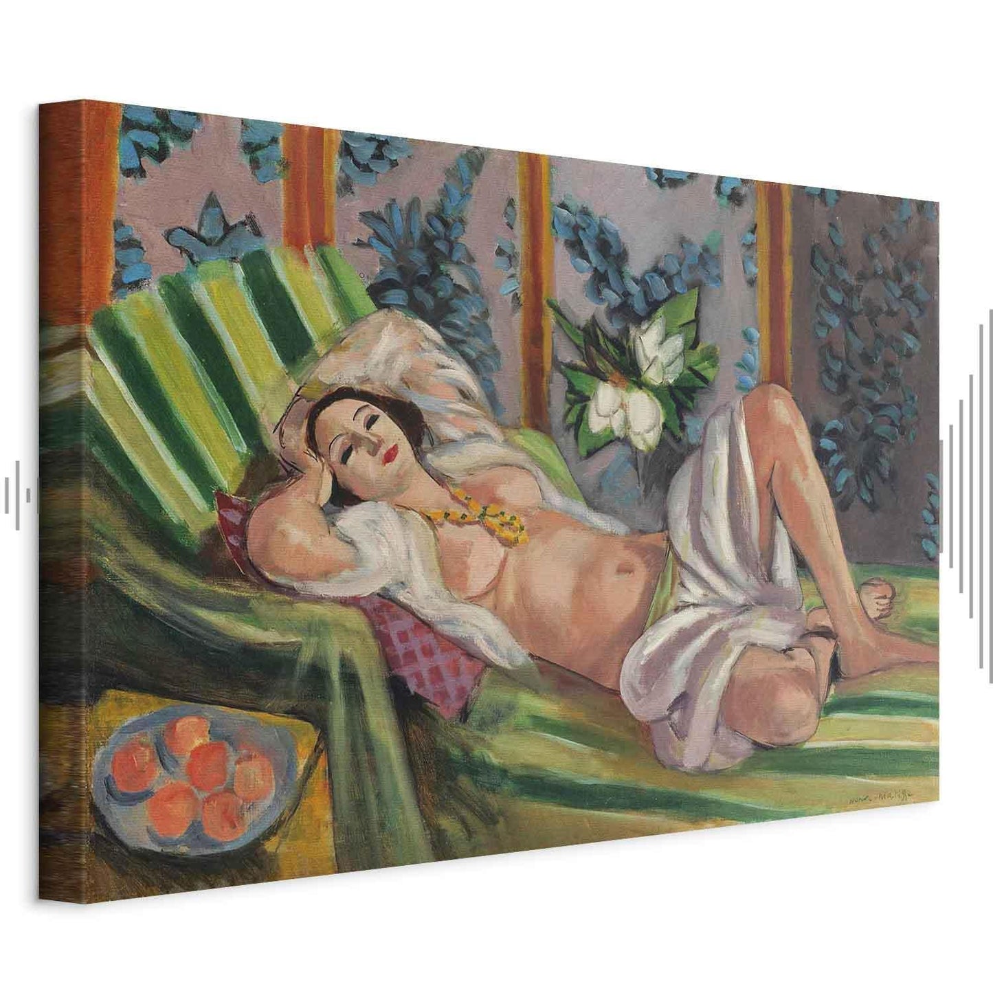 Leinwandbild - Henri Matisse – Reclining Odalisque with Magnolias