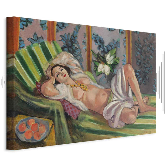 Leinwandbild - Henri Matisse – Reclining Odalisque with Magnolias
