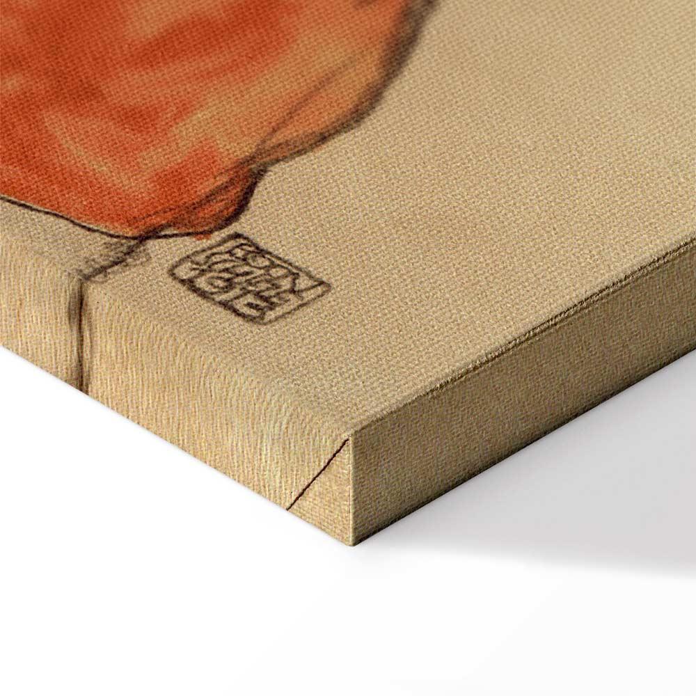 Leinwandbild - Egon Schiele – Self-Portrait (Man in Orange Jacket)