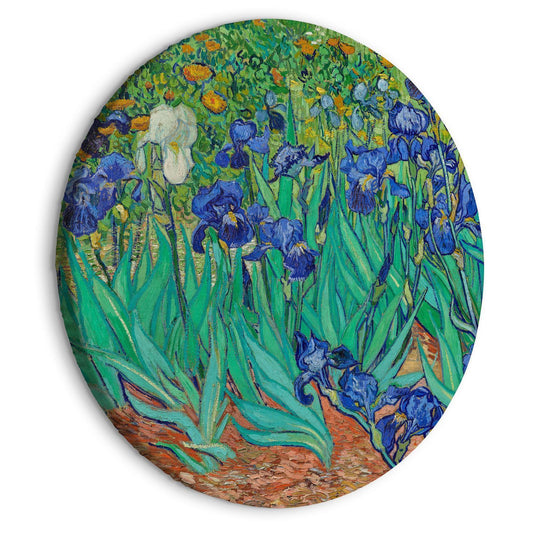 Rundes Bild - Irises by Vincent Van Gogh - Blue Flowers in the Meadow Artgeist
