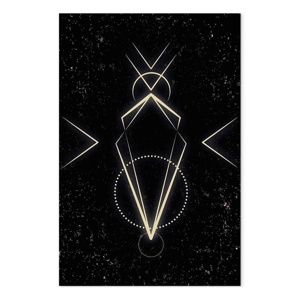 Leinwandbild - Symmetry of Shapes (1-part) - Graphic Motif in Black Shade