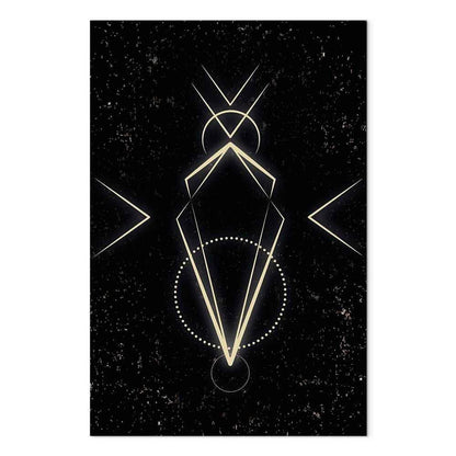 Leinwandbild - Symmetry of Shapes (1-part) - Graphic Motif in Black Shade