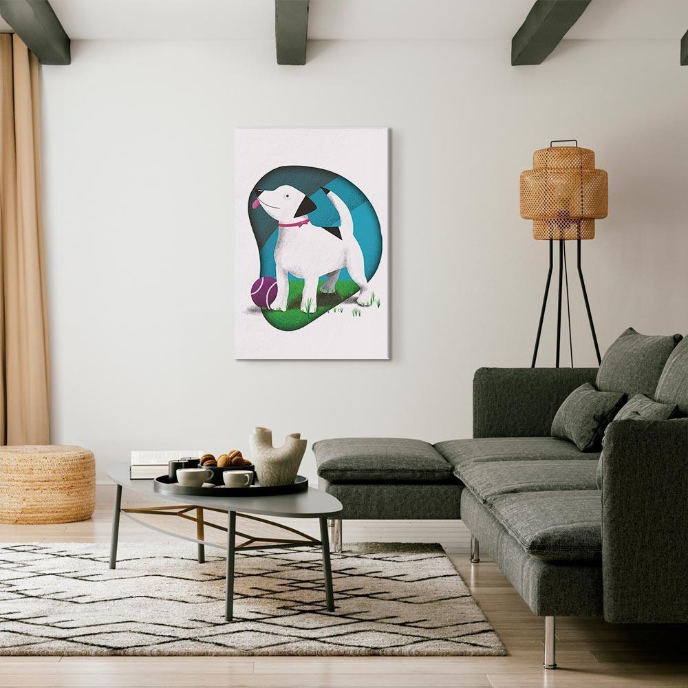 Leinwandbild - Dog and Ball (1 Part) Vertical