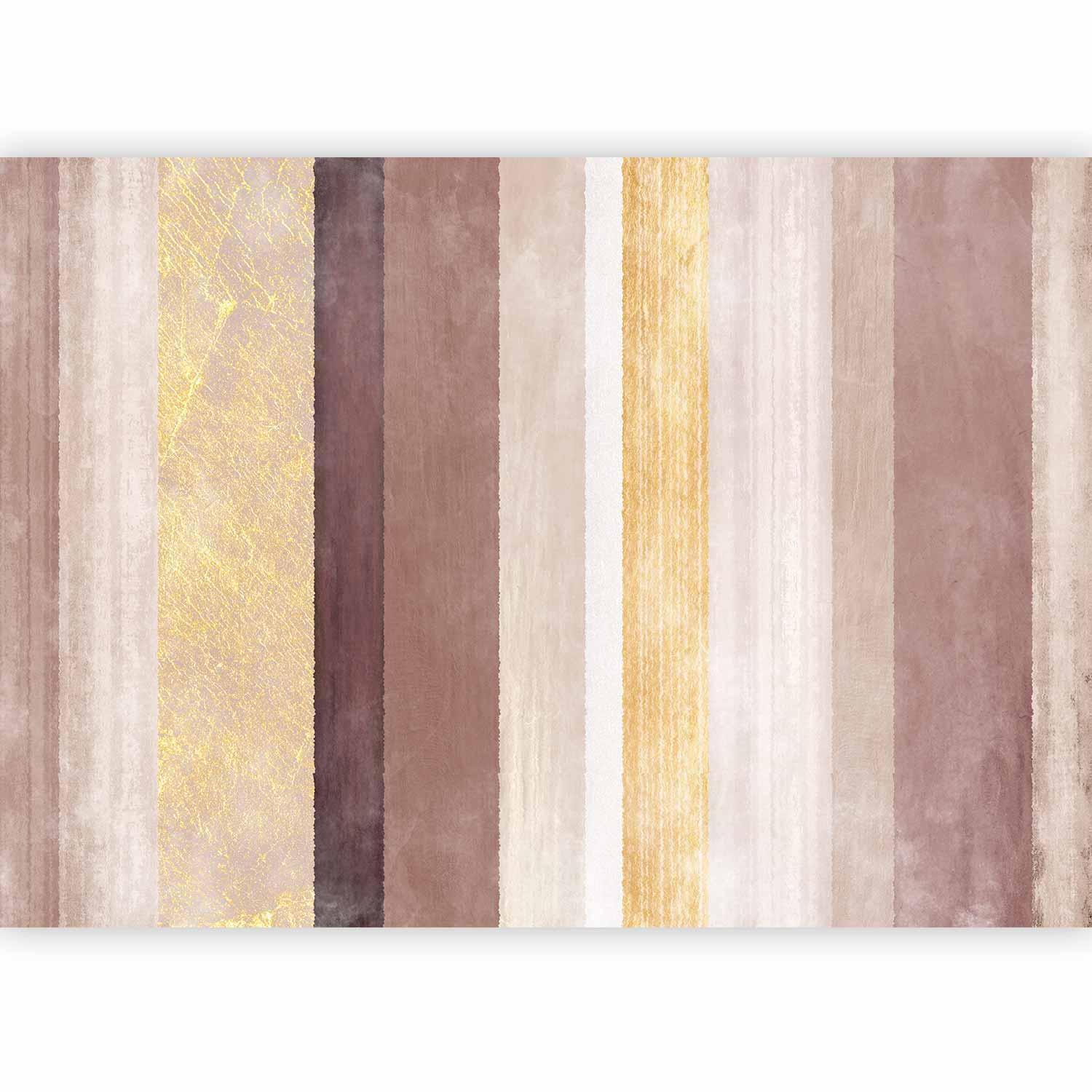 Fototapete - Striped pattern - abstract background in stripes of different colours with gold pattern Artgeist