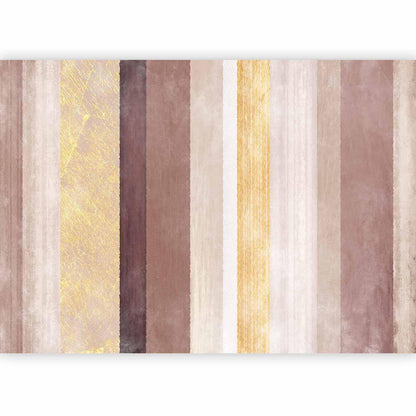 Fototapete - Striped pattern - abstract background in stripes of different colours with gold pattern Artgeist