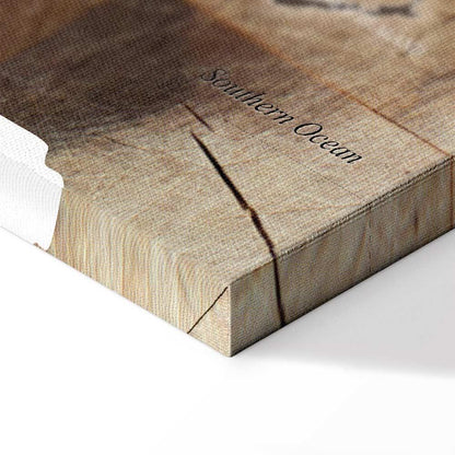 Leinwandbild - World Map: Wooden Mosaic