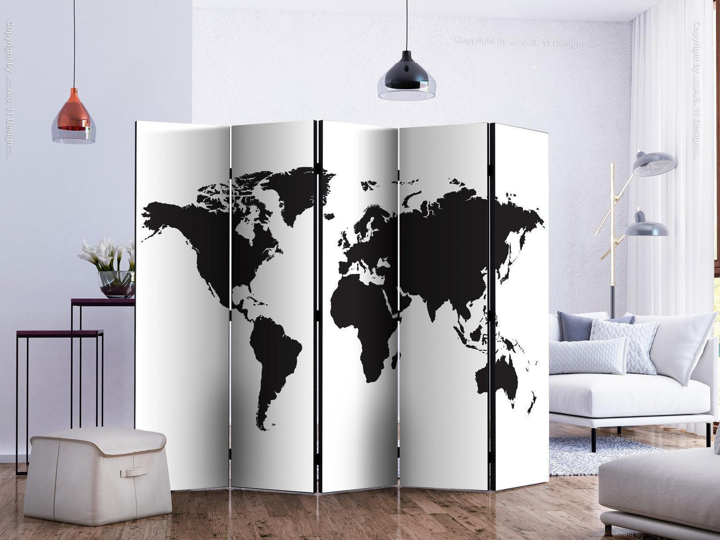 Paravent - Black & White World II Artgeist