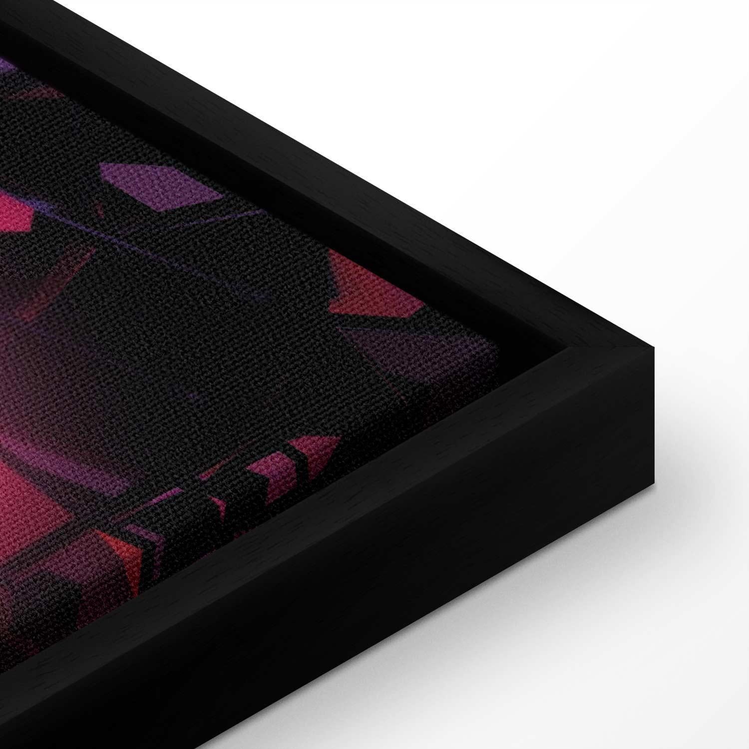 Canvas art print "Fun Symbols" in a sleek, narrow design with black wooden frame.