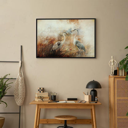 Leinwandbild - Herons on the Hunt (1 Part) Wide