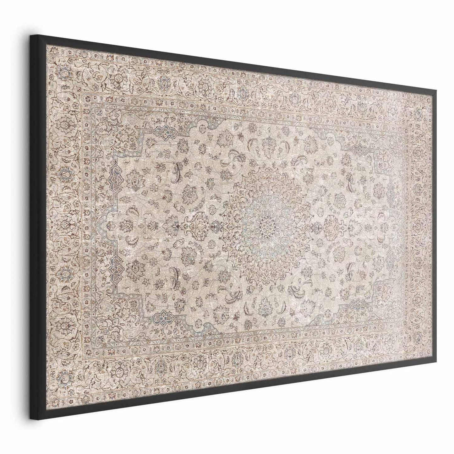 Poster - Sand Carpet - Worn Persian Rug with Rich Ornamental Motifs Artgeist