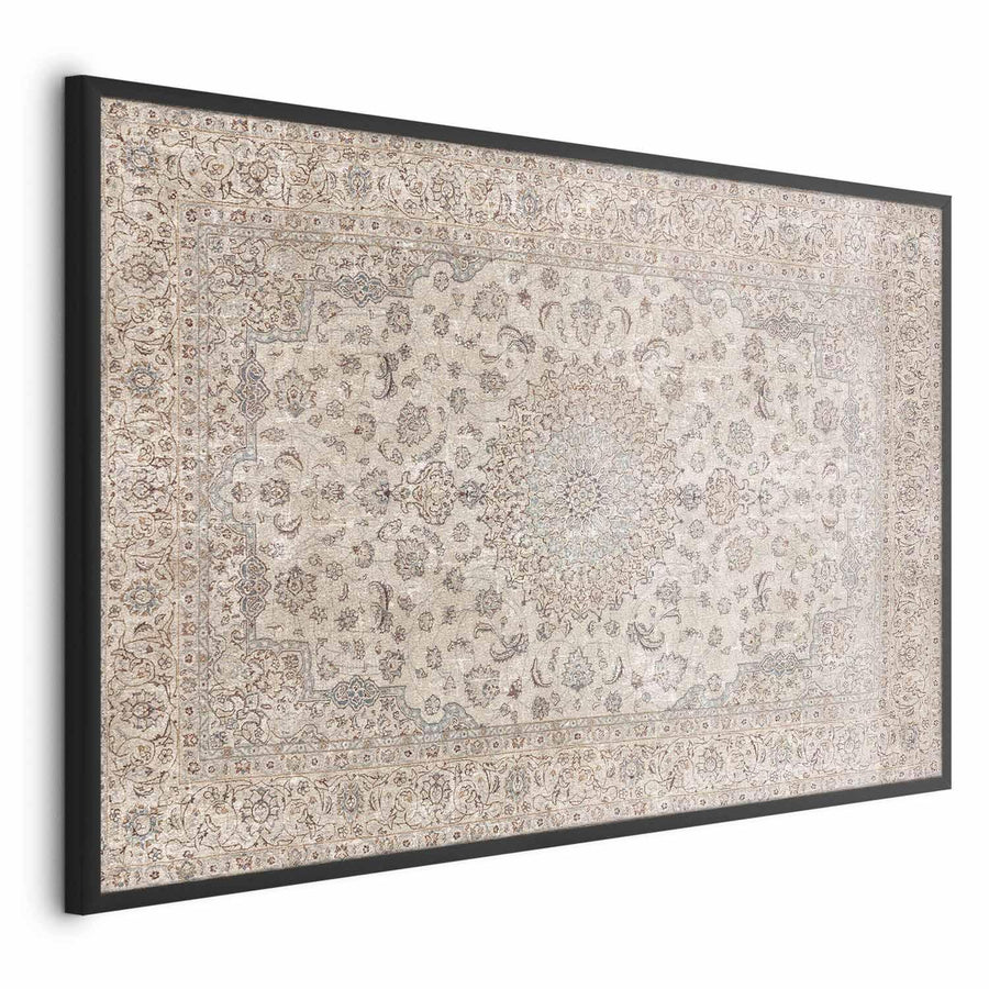 Poster - Sand Carpet - Worn Persian Rug with Rich Ornamental Motifs Artgeist