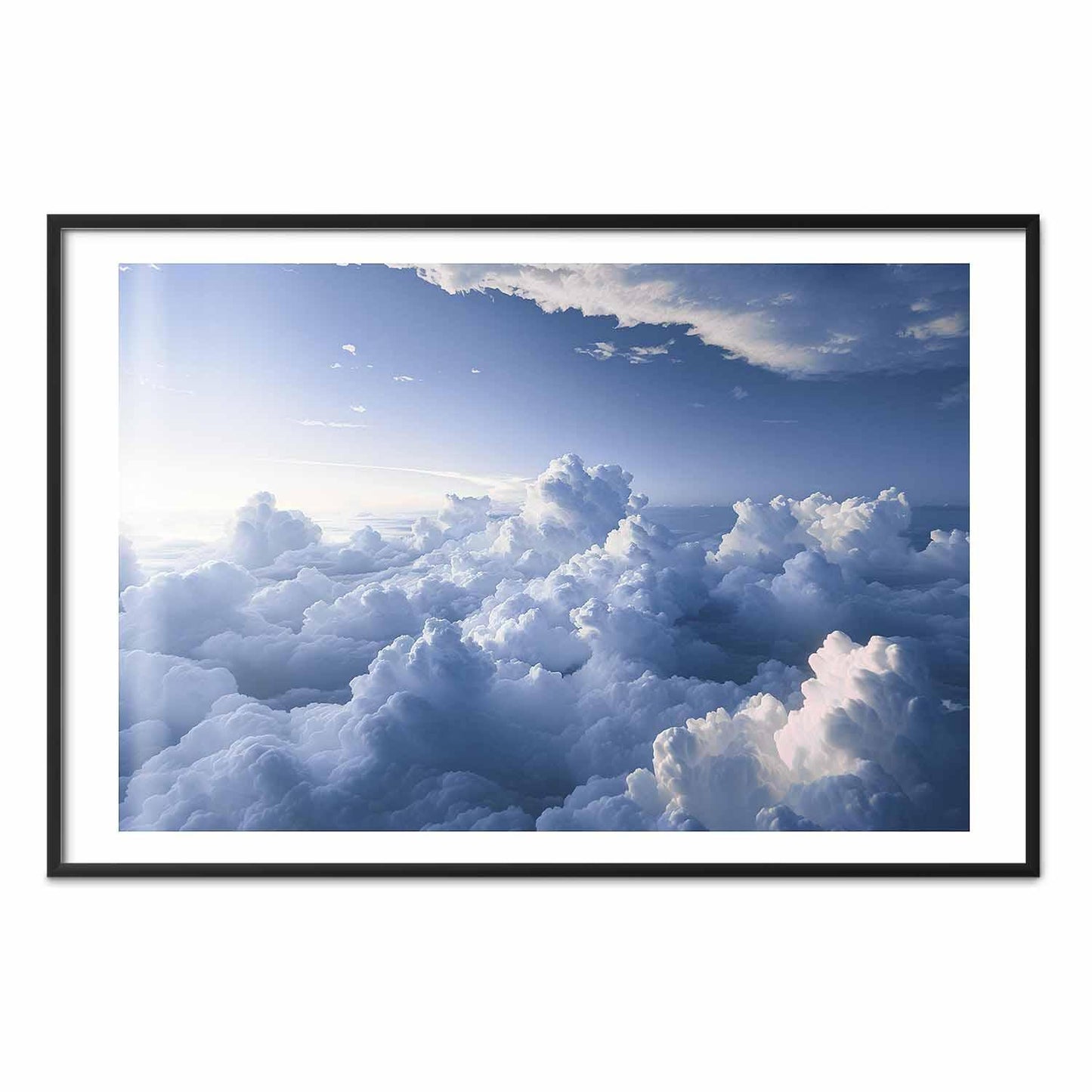 Poster - Aerial Landscapes: Sunbeams Illuminating Puffy Cloud Formations