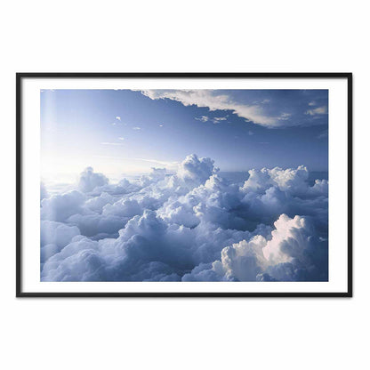 Poster - Aerial Landscapes: Sunbeams Illuminating Puffy Cloud Formations