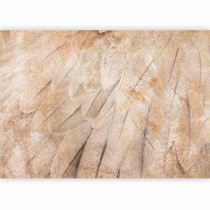 Fototapete - Bird's wings - minimalist close-up on beige feathers with pattern