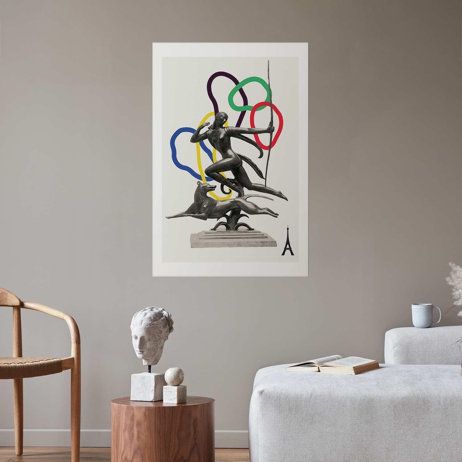 Poster - Collage Graphic - Woman Shooting a Bow Artgeist