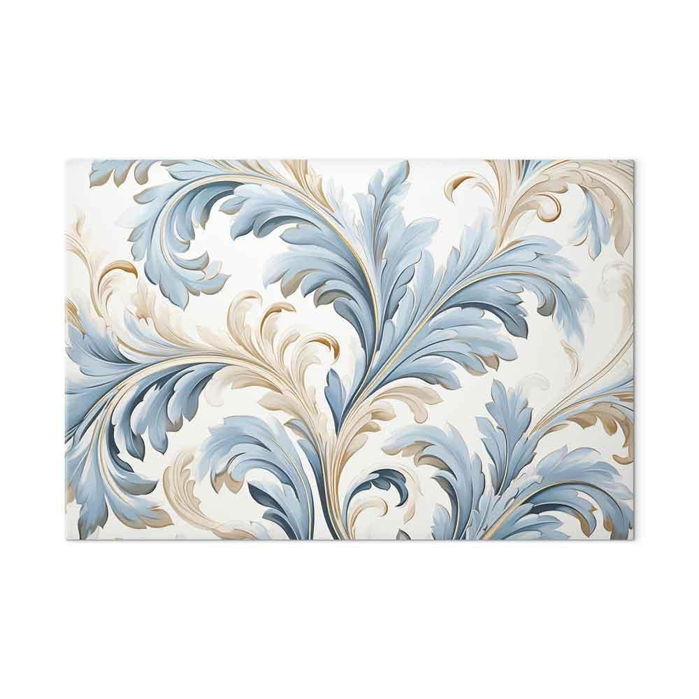 Leinwandbild - Baroque Ornaments in Light Cream-Blue Hues