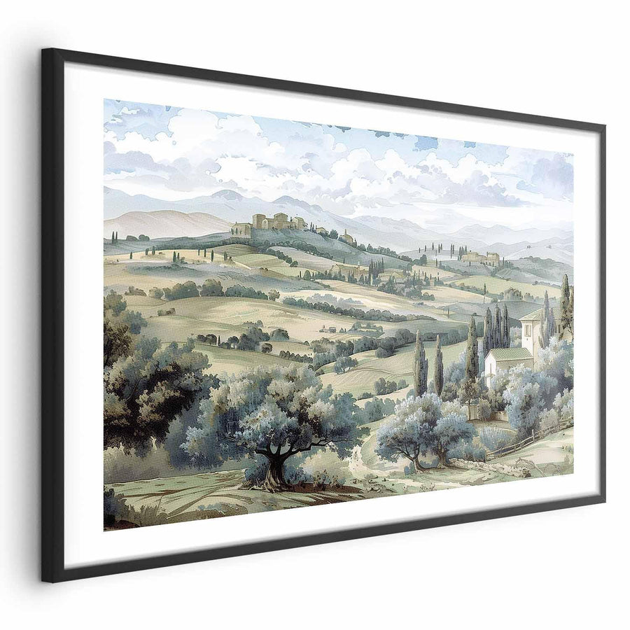 Poster - Landscape with Sunny Green Fields Artgeist