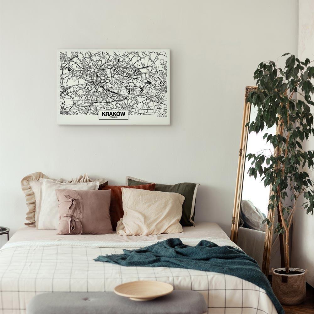 Leinwandbild - City Plan: Krakow (1 Part) Wide