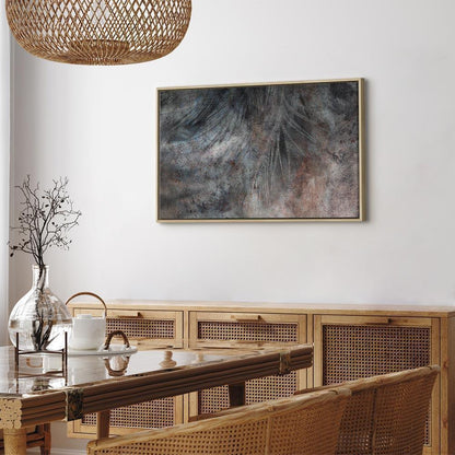 Leinwandbild - Grey Feather (1 Part) Wide