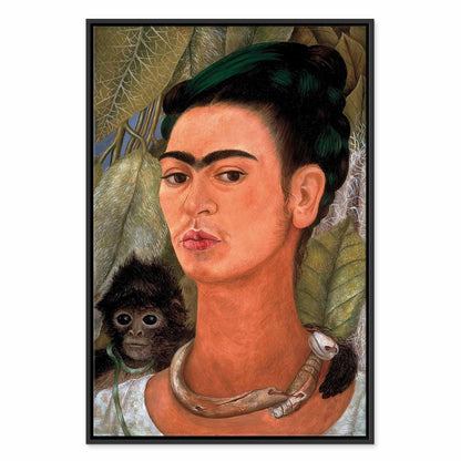 Leinwandbild - Frida Kahlo – Self-Portrait with Monkey