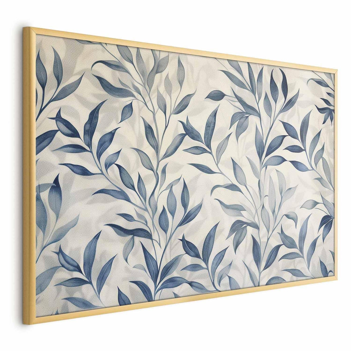 Poster - Delicate Botanical Motif with Blue Leaves
