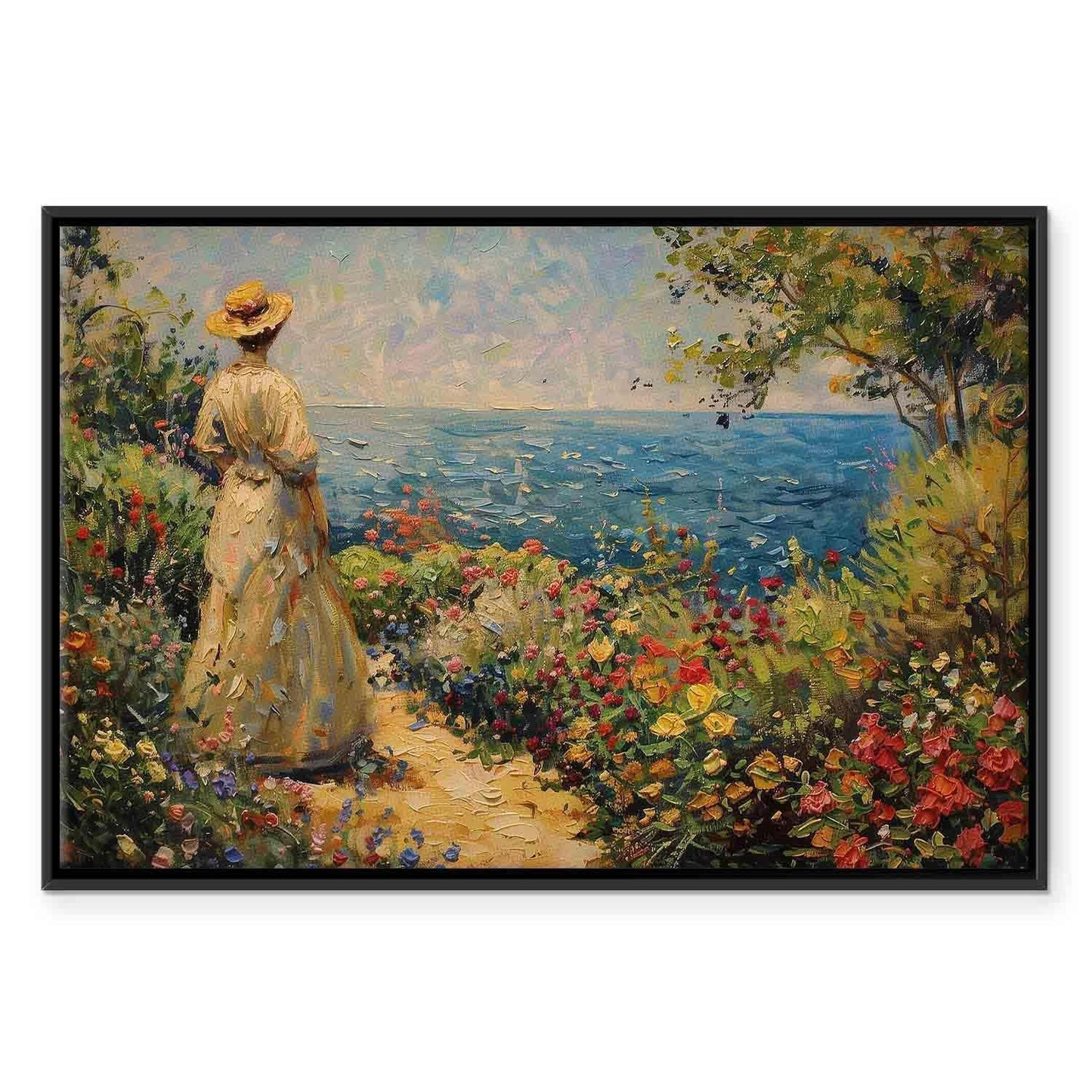 Leinwandbild - Nostalgic impression - a pensive woman contemplating