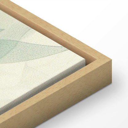 Leinwandbild - Watercolor Botanical Motif Delicate Green-Beige Leaves