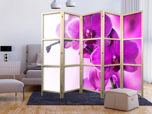 Japanischer Paravent - Violet Orchids II Artgeist