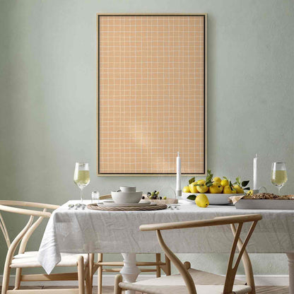Leinwandbild - Waving Lines - Creamy Grid on a Noisy Pastel Background Artgeist