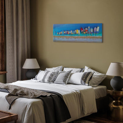 Leinwandbild - Colourful Boats (1 Part) Narrow