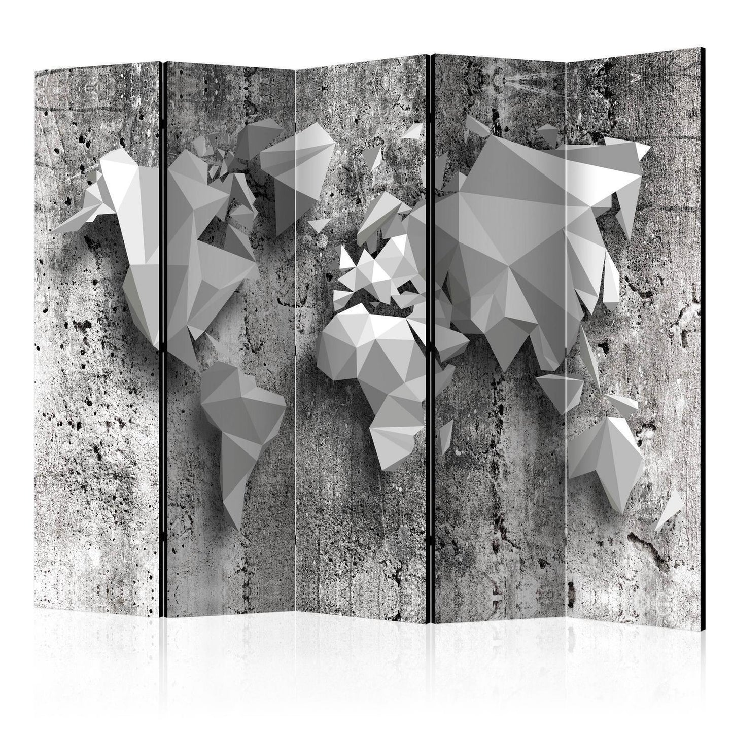 Paravent - World Map: Origami II Artgeist