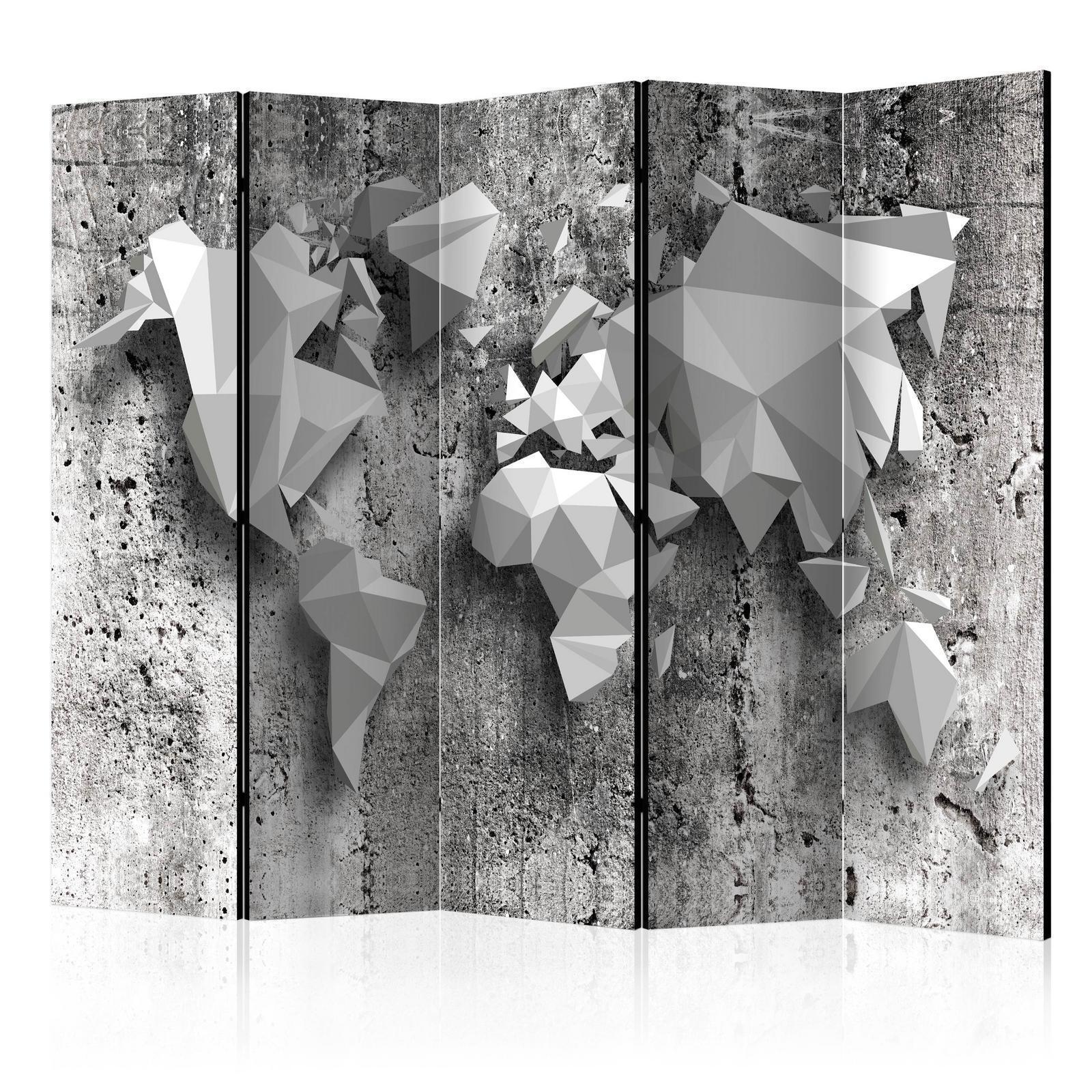 Paravent - World Map: Origami II Artgeist