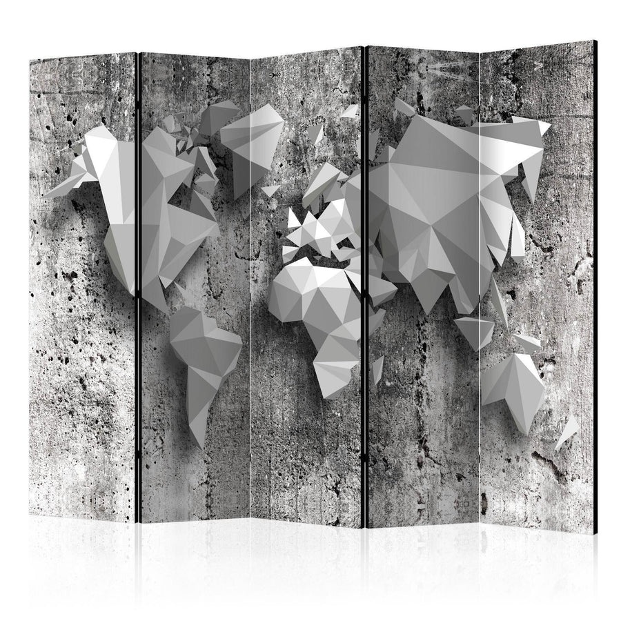Paravent - World Map: Origami II Artgeist