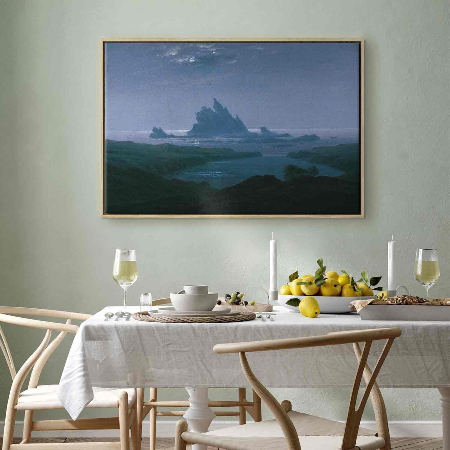 Leinwandbild - Cliff reef on the beach (Caspar David Friedrich) Artgeist