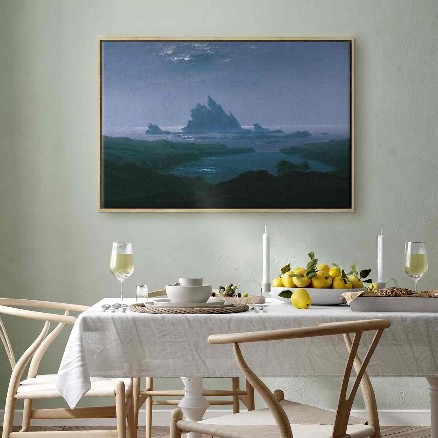 Leinwandbild - Cliff reef on the beach (Caspar David Friedrich) Artgeist