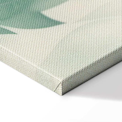 Leinwandbild - Watercolor Botanical Motif Delicate Green-Beige Leaves