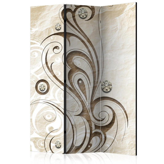 Paravent „Stein-Schmetterling“ – Elegantes Naturmotiv in Grau- und Beigetönen