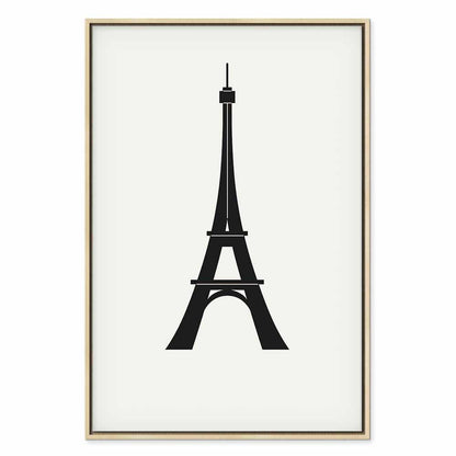 Leinwandbild - Eiffel Tower Simple Graphics in Black and White