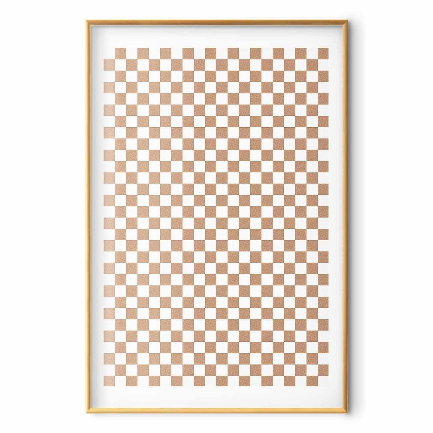 Poster - Geometry and Browns - a chessboard pattern in neutral shades