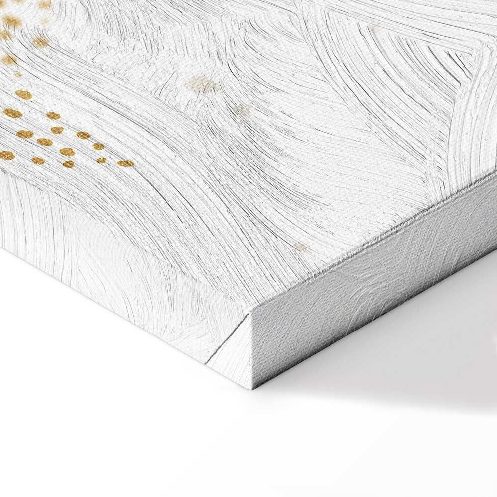 Leinwandbild - Fairy-Tale Galaxy - Phases of the Moon in Yellow Tones Among Stars in Beige and Ash Colors with Stardust