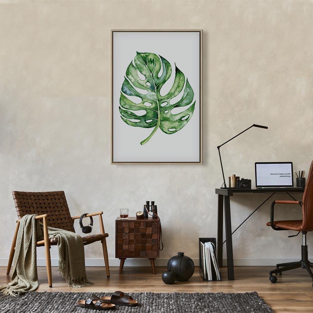 Leinwandbild - Watercolor Monstera (1 Part) Vertical