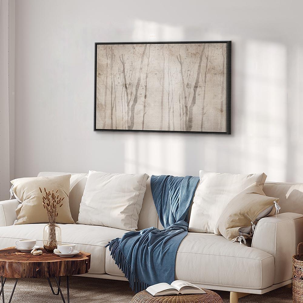 Leinwandbild - Beige Forest of Thoughts (1 Part) Wide