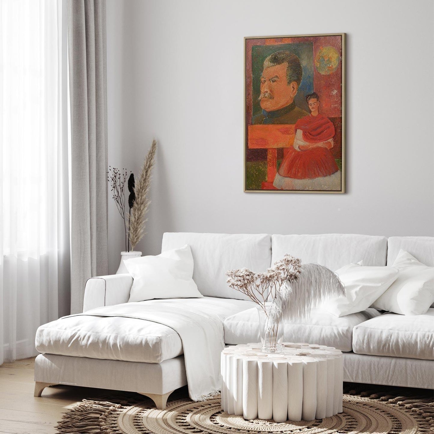 Leinwandbild - Frida Kahlo – Self-Portrait with Stalin