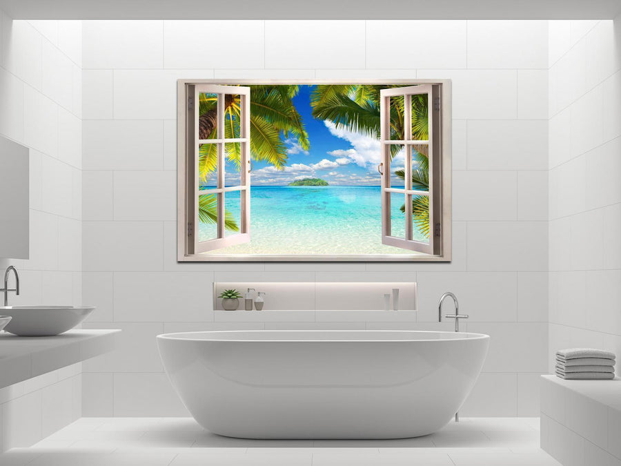 Leinwandbild - Window: Sea View Artgeist