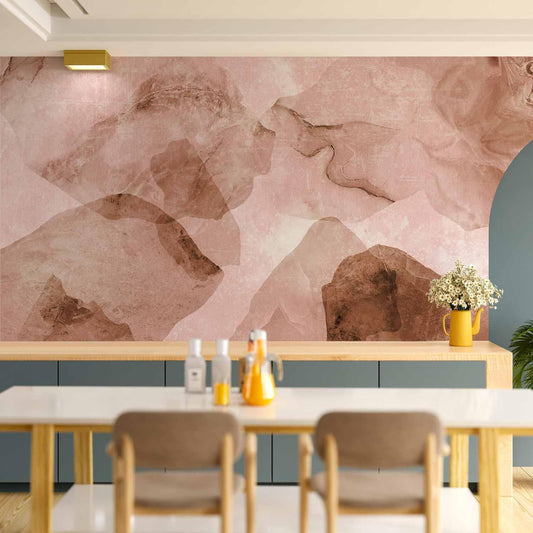Fototapete - Pink terrazzo - minimalist background in marble watercolour pattern Artgeist
