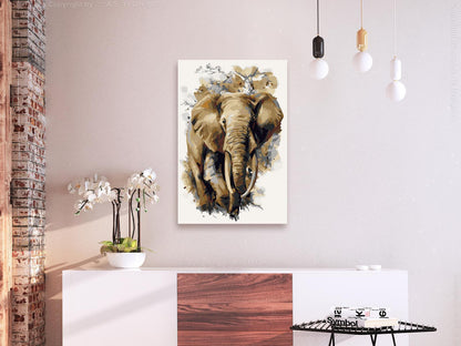Malen nach Zahlen Beautiful Giant Elefant - Detailansicht der nummerierten Leinwand - Sawelt